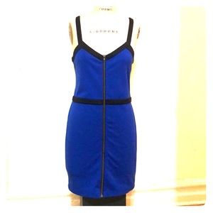 Royal blue color block dress